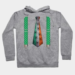 Classical Irish Costume Necktie with shamrocks Hoodie